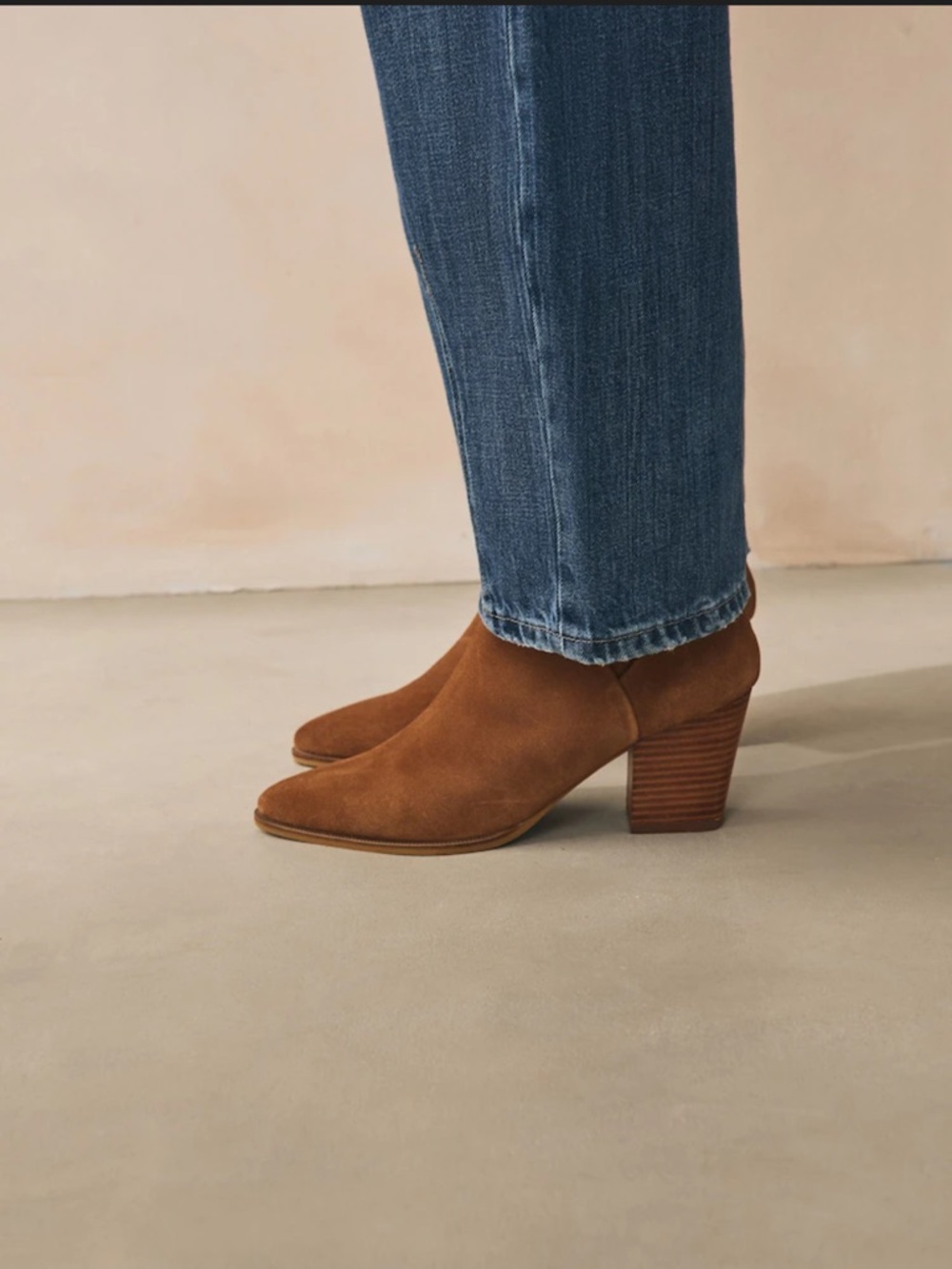 Western Brown Suede Block Heel Ankle Boots